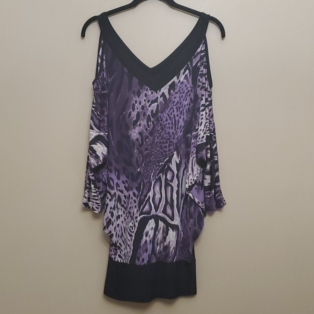 Cold Shoulder Animal Print Dress
